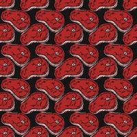 seamless steak pattern. vector doodle illustration with steak icon. pattern with meat