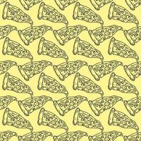 Seamless pizza pattern vector