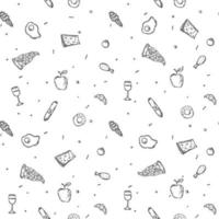 Seamless food pattern. Food background. Doodle vector illustration with food icon