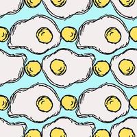 Seamless pattern with egg icons. Colored egg background. Doodle vector illustration with egg icons