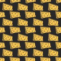 seamless cheese pattern. Doodle vector pattern with cheese icons. Colored cheese background