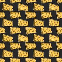 seamless cheese pattern. Doodle vector pattern with cheese icons. Colored cheese background