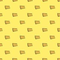 patrón de queso sin costuras. patrón de vector de fideos con iconos de queso. fondo de queso de color