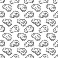 seamless steak pattern vector