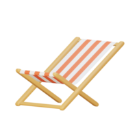 Beach chair 3d illustration.3d rendering png