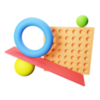 ilustração 3d de forma abstrata de plano e esfera png