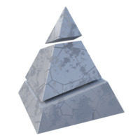 Ilustración 3d de forma abstracta de pirámide cuadrada png