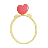 ilustración de icono 3d de anillo de bodas png