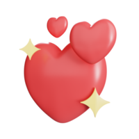 ilustración de icono 3d de corazones png