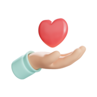 donner de l'amour illustration d'icône 3d png