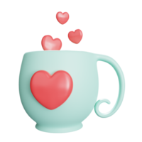 koffie liefde 3d pictogram illustratie png