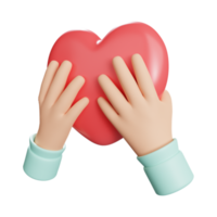Hand Holding Love 3d Icon Illustration png