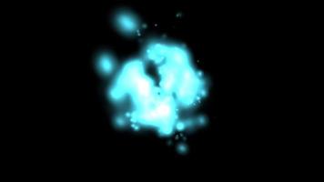 patrón de fractal de energía de partículas azules video