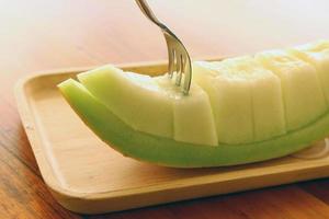 melon on table close-up photo