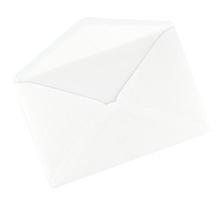 white envelope isolated on white background photo