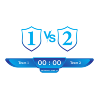 Scoreboard Broadcast blue color lower thirds template for sports like soccer and football. Vector illustration scoreboard team broadcast graphic and lower thirds template for sports. png