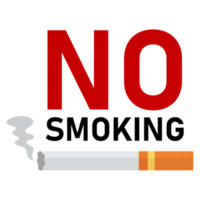 conception de modèle vectoriel non fumeur avec effet de texte noir et rouge et cigarette sur fond blanc. aucune illustration vectorielle de signe de fumer. png