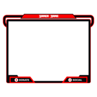 Stylish gaming frame overlay for the live streamer. Gamer overlay for live streamers. Red and black color stylish live gaming overlay frame. Live stream overlay for online gamers. png