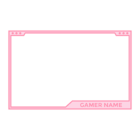 Gaming-Overlay für Live-Streamer-Vektordesign mit mädchenhafter rosa Farbe. Gaming-Frame-Overlay-Design mit rosa und weißem Farbton. stilvolles Overlay für Live-Streamer-Vektorillustration. png