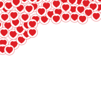 mídia social belo design de moldura com forma de amor vermelho. elemento de quadro de mídia social. design de moldura com formas de amor fofas para postagens de mídia social. png