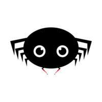 halloween schattige zwarte spin vector met enge tanden. Halloween-illustratieontwerp met de zwarte spinvector. oud een schattig spinontwerp met een eng gezicht. png