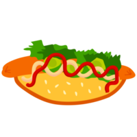 hot dog salsicce alla griglia, lattuga, condimenti e focacce png