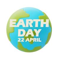 Happy earth day with World globe,World environment day,3d rendering. photo