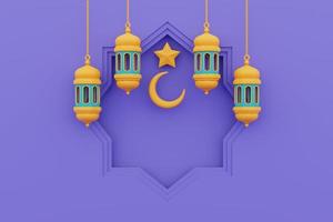 Saludos de ramadán 3d, fiesta islámica, raya hari, eid al adha, representación 3d. foto