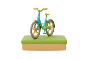 Bicicleta 3d, concepto de energía sostenible ecológica, representación 3d. foto