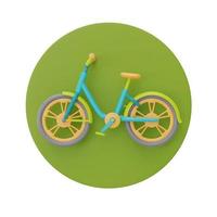símbolo de bicicleta, innovaciones ecológicas, energía limpia, renderizado 3d. foto