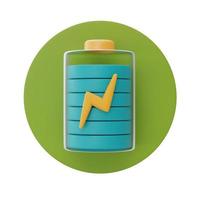 Battery charge symbol, smart energy saving, Eco-friendly sustainable energy, 3d rendering. photo