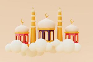 3d ramadan greetings,Islamic holiday, Raya Hari, Eid al Adha, 3d rendering. photo