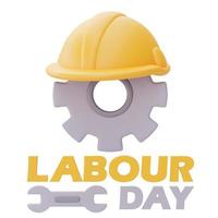 labour day with Construction tools and equipment.3d rendering photo