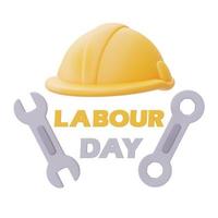 labour day with Construction tools and equipment.3d rendering photo