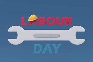 Labour day with Construction tools and equipment.3d rendering photo