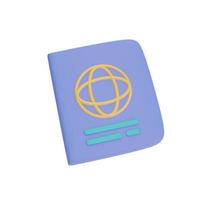 pasaporte colorido aislado en fondo claro, vacaciones, tiempo para viajar, representación 3d foto