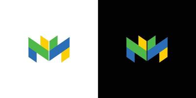 diseño moderno y colorido del logotipo de las iniciales de la letra m vector