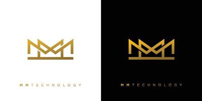 Modern and elegant letter MM initials logo design vector