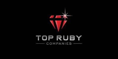 Modern and luxury Ruby logo design vector