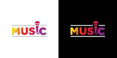 Modern and fun music logo design vector