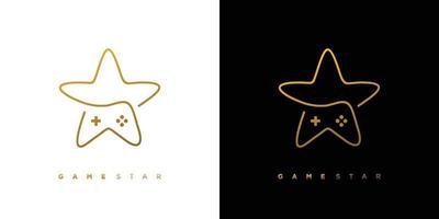 diseño de logotipo de estrella de juego moderno y único vector