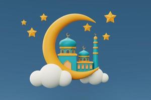 3d ramadan greetings,Islamic holiday, Raya Hari, Eid al Adha, 3d rendering. photo