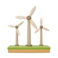 3d wind turbine,Alternative source of electricity concept,eco friendly,clean energy,3d rendering. photo