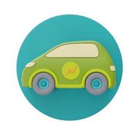 símbolo de coche eléctrico, innovaciones ecológicas, energía limpia, renderizado 3d. foto