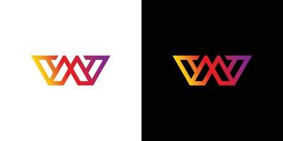 Modern and elegant WM initials logo design vector
