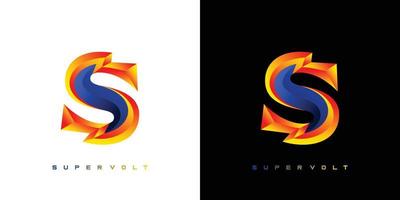 Modern and sophisticated letter S super voltage logo design vector