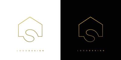 Modern and unique letter S initial house logo design vector