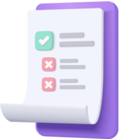 White clipboard task management todo check list, efficient work on project plan, fast progress, level up concept, assignment and exam, productivity solution icon. 3d render on pink background. png