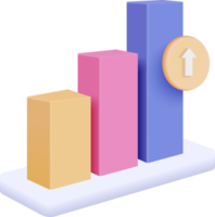 ledarskap för framgångsrik ny idé. utmärkt affärsdiagram på bakgrunden. under kreativt lösningskoncept i 3d vektor gör på vit bakgrund. 3D-mål för företag, bank, finans, investeringar png