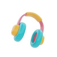 colorful headphone isolated on light background, holiday vacation, Time to travel, 3d rendering photo